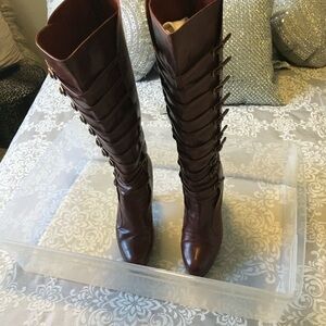 Marc Jacobs Over the Knee Burgundy Boots